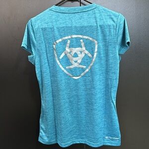 AriatTEK performance Laguna shield logo,short sleeve,v-neck,moisture management
